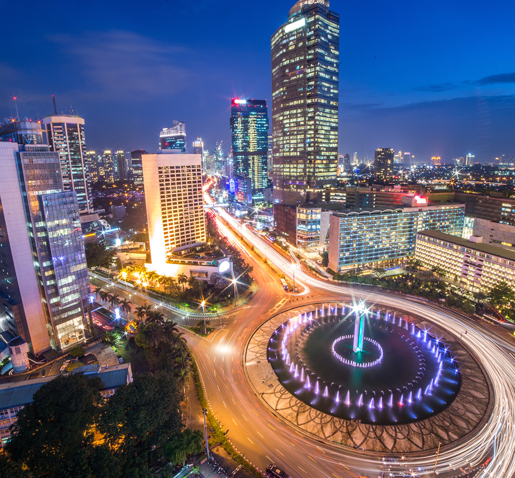 Selamat Datang Monument in central Jakarta, Indonesia.
