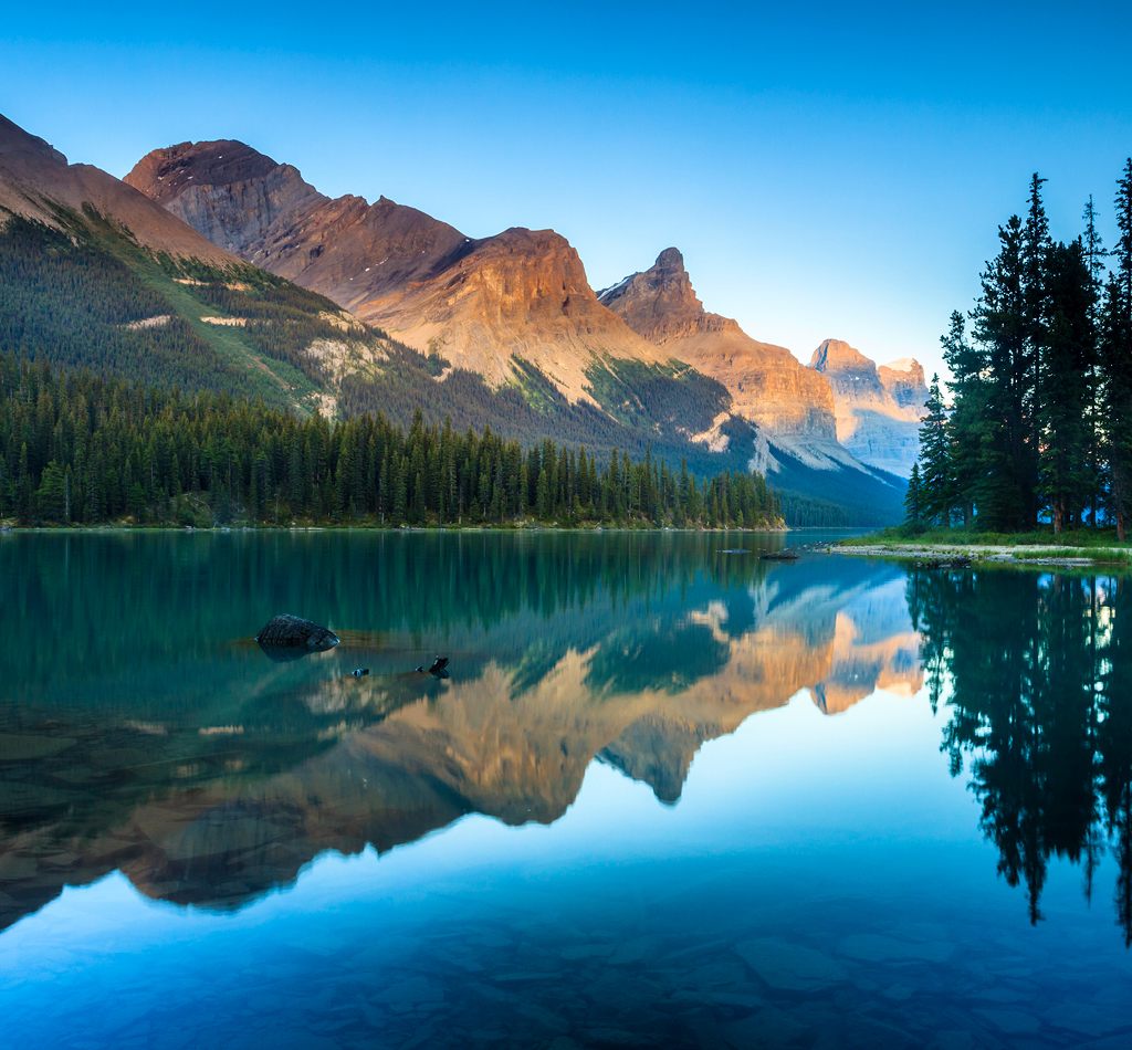Lake surrounded by mountains.