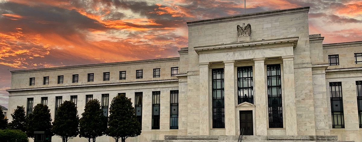 Federal Reserve - Central Banking at sunset.