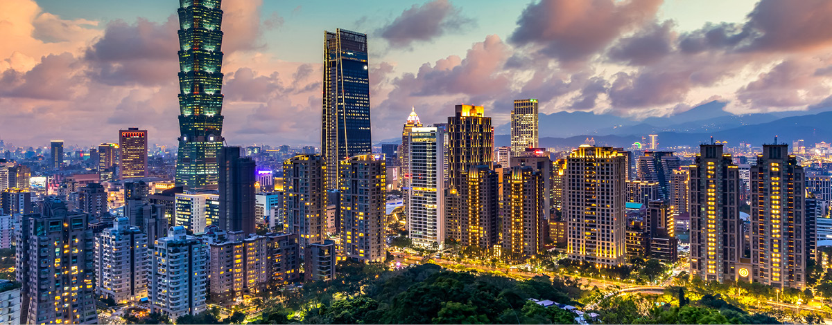 Taiwan city skyline and skyscrapers.