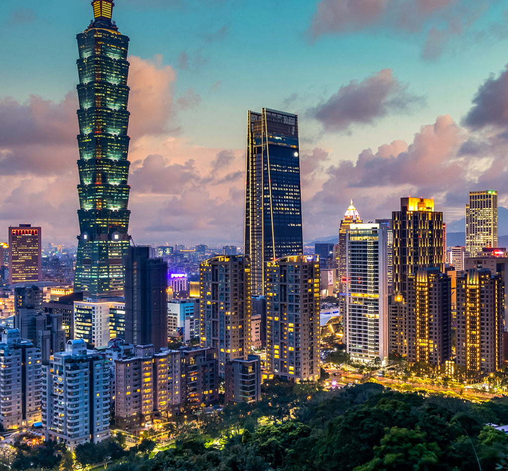 Taiwan city skyline and skyscrapers.