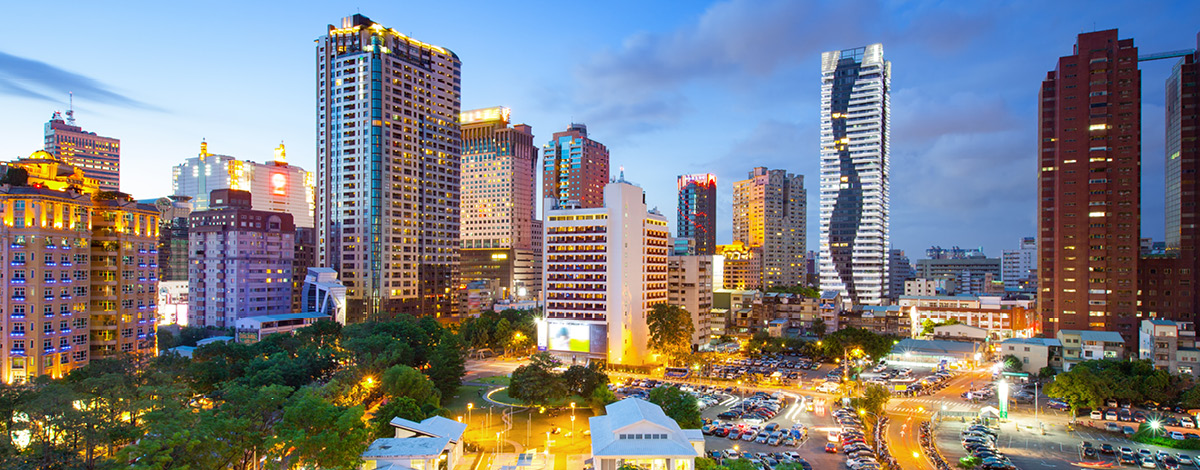 Night view of Taichung, Taiwan.